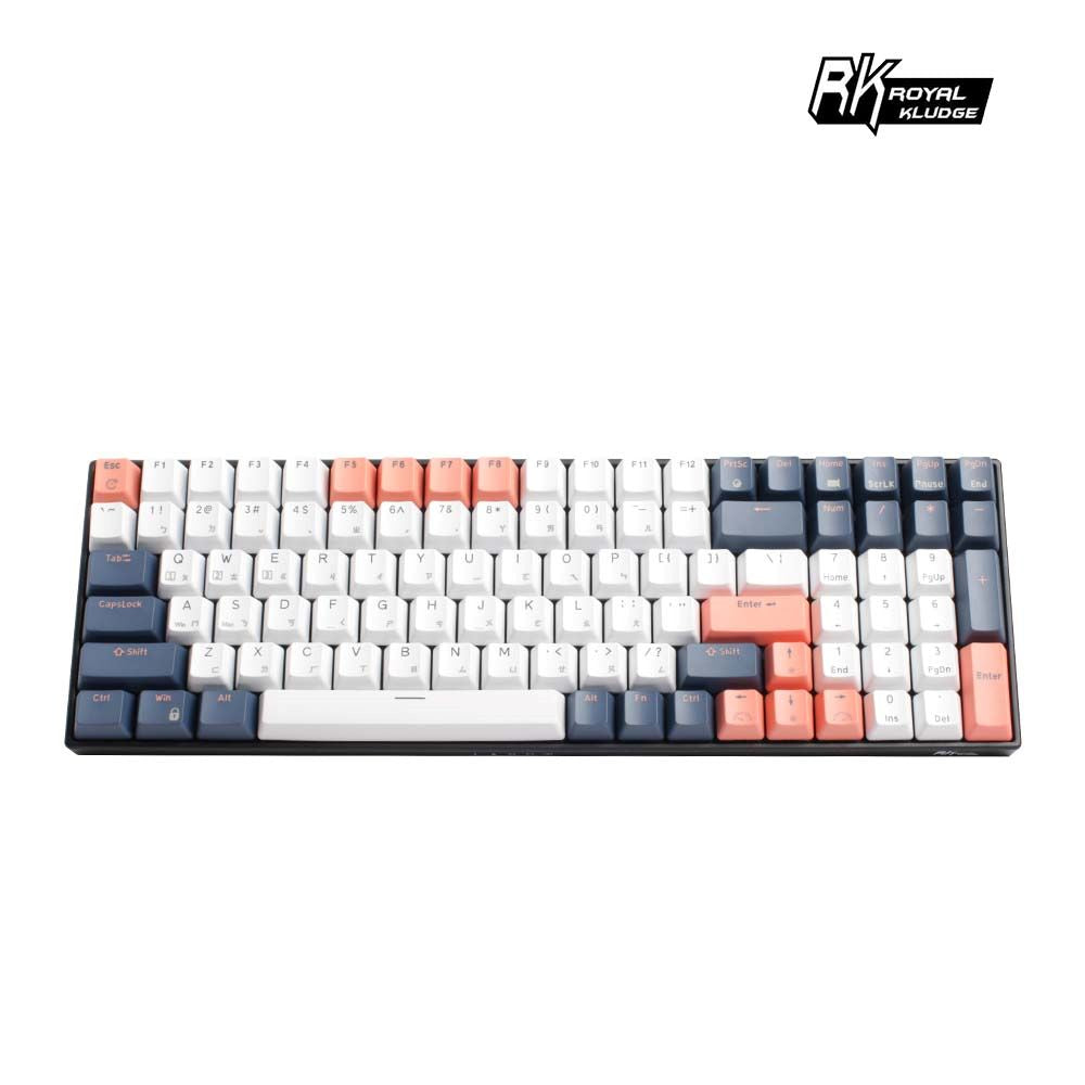 【RK】RK100 96% 藍牙三模無線機械鍵盤 紅軸 冰藍光 PBT 藍莓