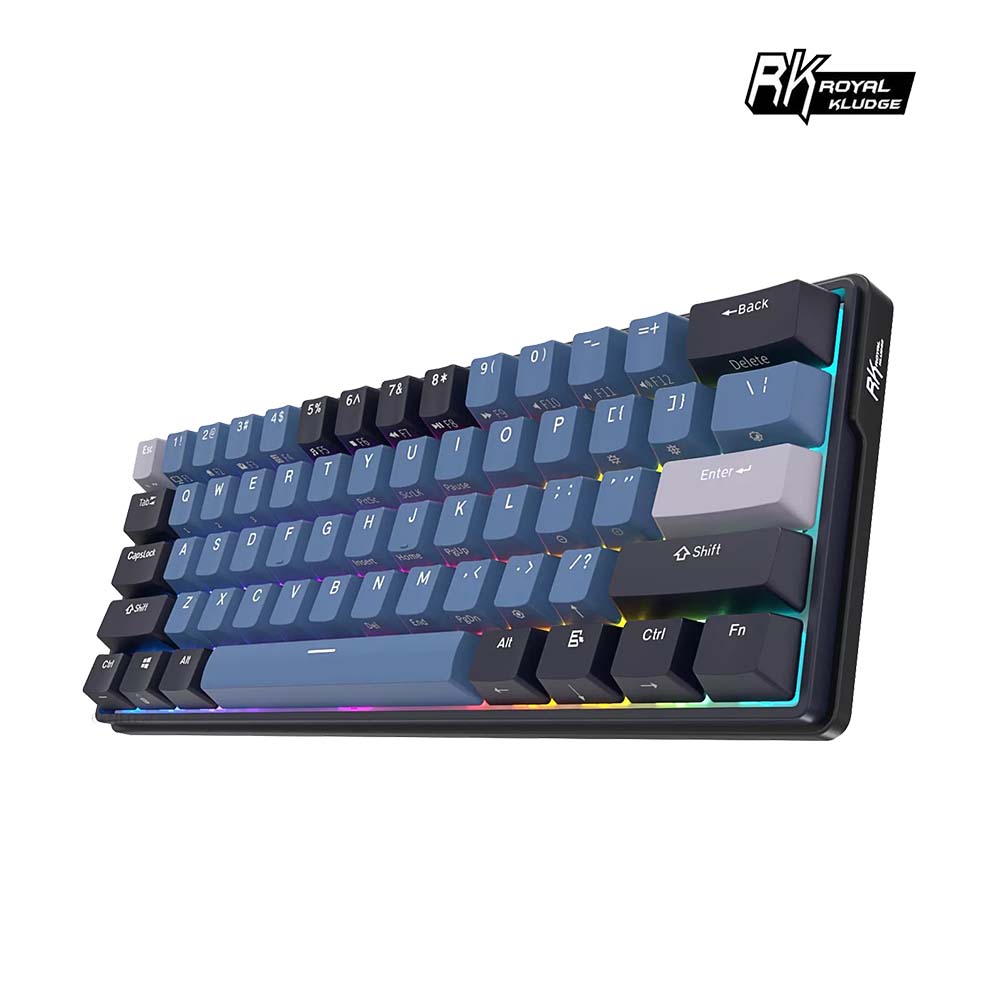 【RK】61 PLUS 60% 藍牙三模無線機械鍵盤 K黃軸 RGB 靛藍|中文
