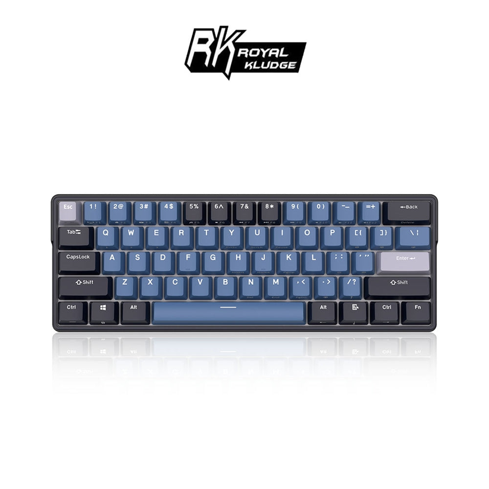 【RK】61 PLUS 60% 藍牙三模無線機械鍵盤 K黃軸 RGB 靛藍｜中文