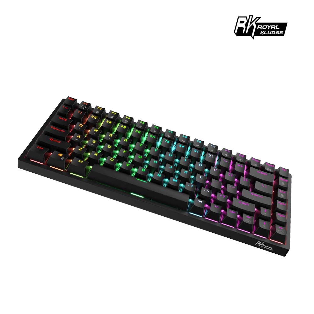 【RK】RK84 75% 藍牙三模無線機械鍵盤 茶軸 RGB 黑色