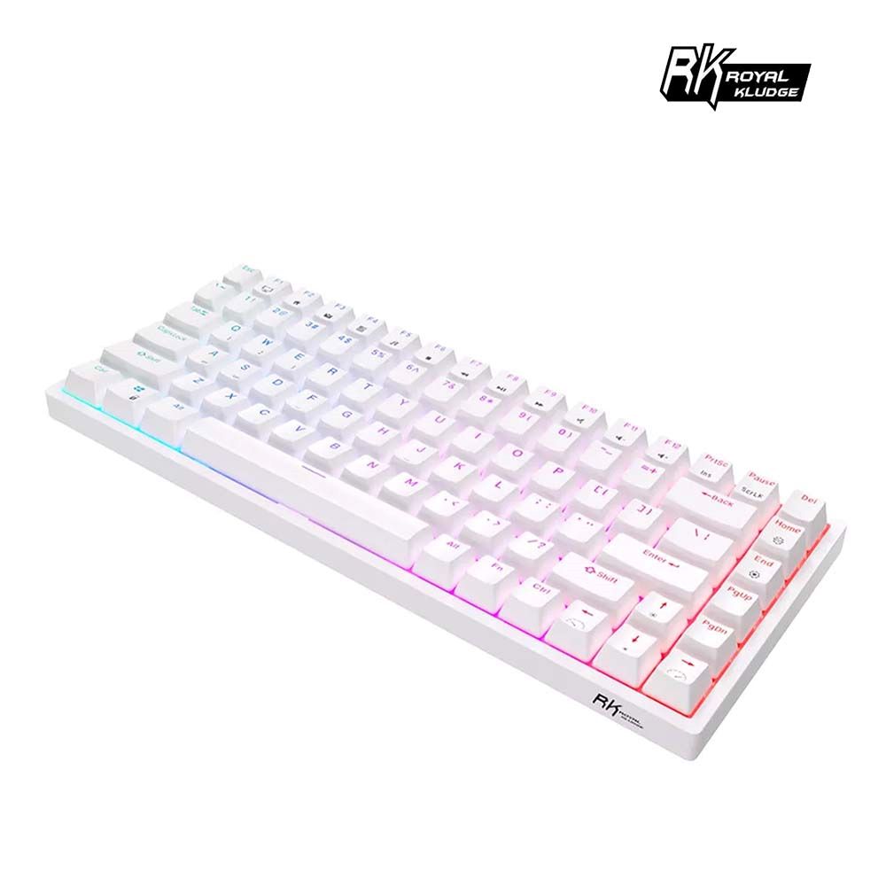 【RK】RK84 75% 藍牙三模無線機械鍵盤 紅軸 RGB 白色