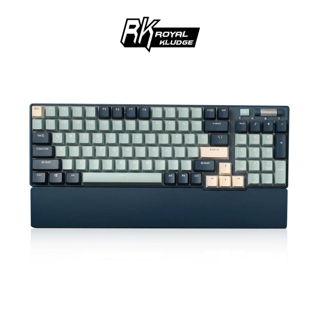 【RK】96 90% 藍牙三模無線機械鍵盤K黃軸 RGB 森林藍|中文