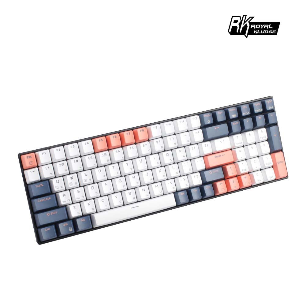 【RK】RK100 96% 藍牙三模無線機械鍵盤 紅軸 冰藍光 PBT 藍莓