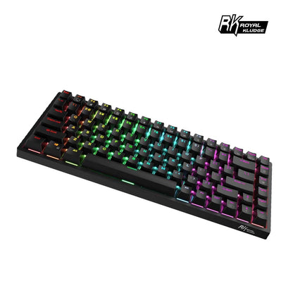 【RK】RK84 75% 藍牙三模無線機械鍵盤 茶軸 RGB 黑色