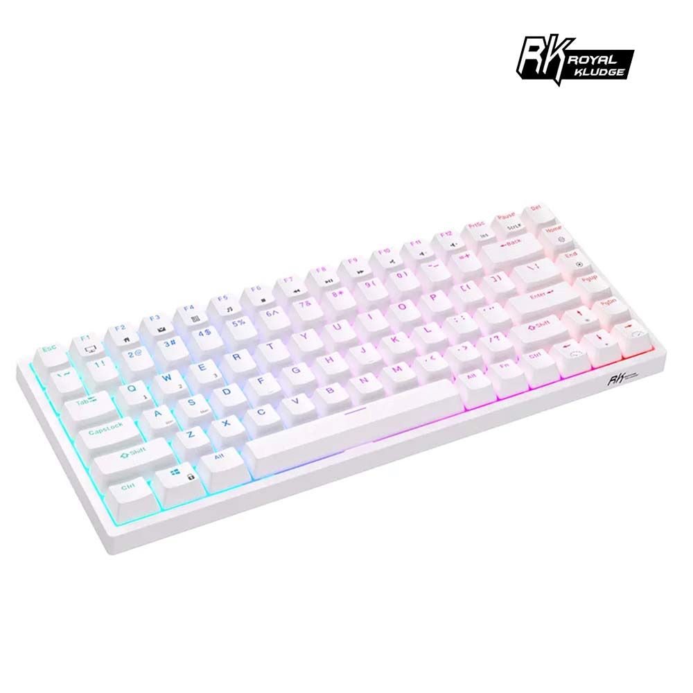 【RK】RK84 75% 藍牙三模無線機械鍵盤 紅軸 RGB 白色