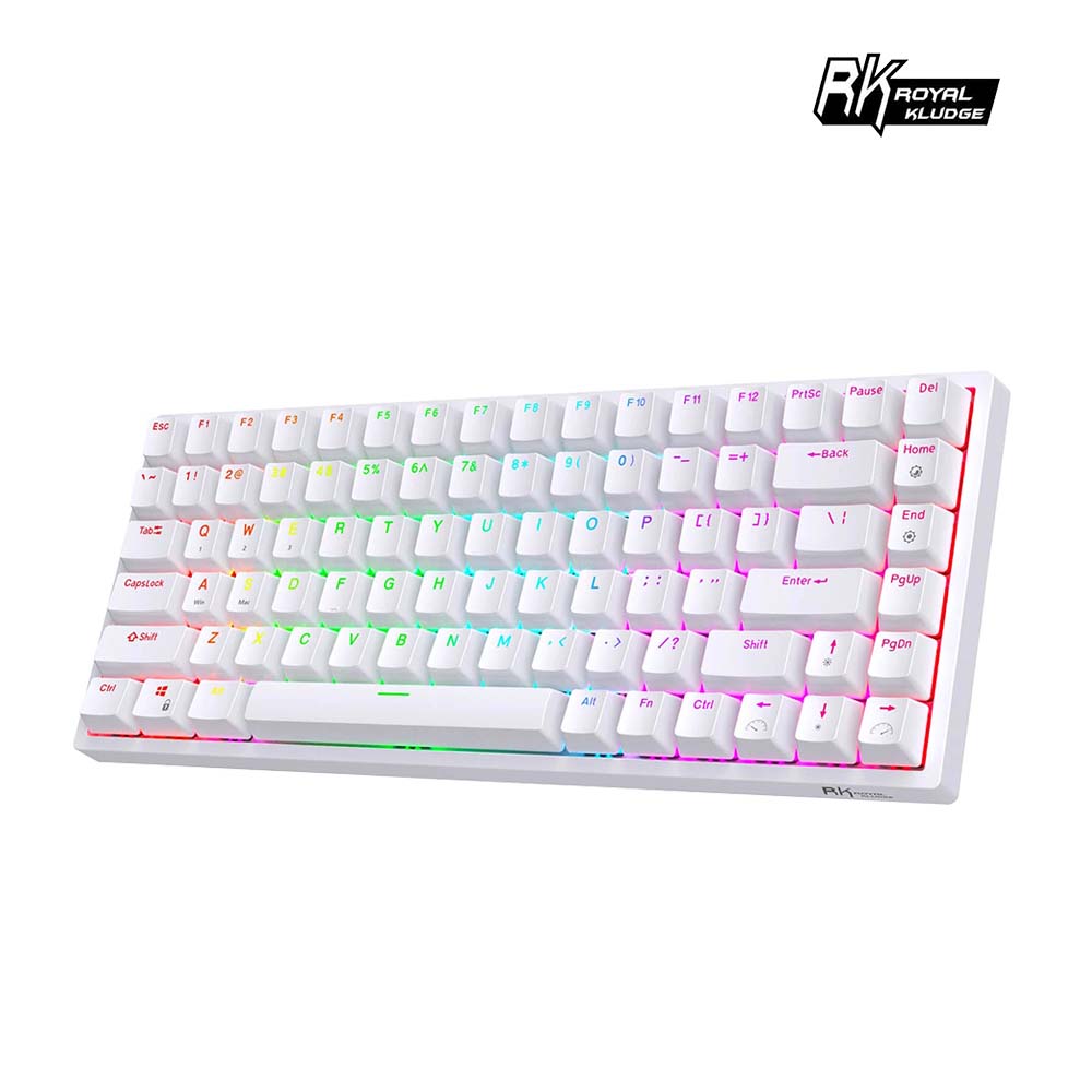 【RK】RK84 75% 藍牙三模無線機械鍵盤 紅軸 RGB 白色