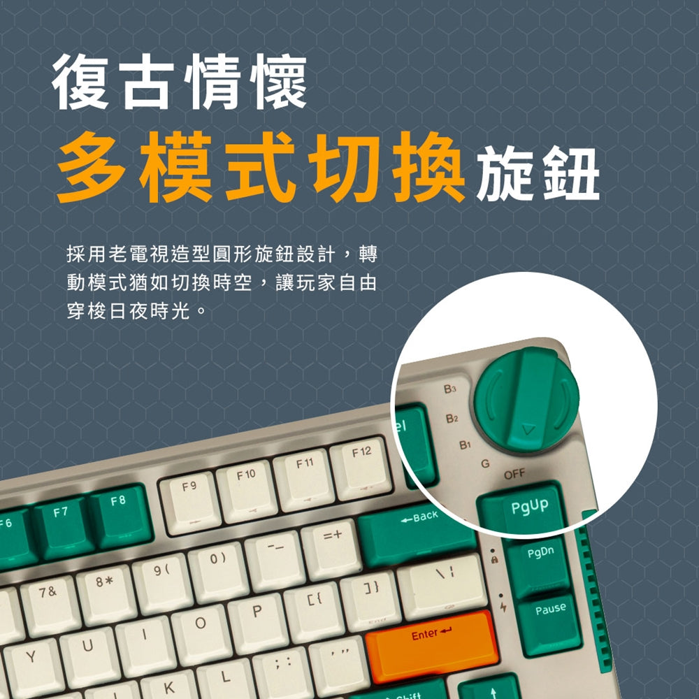【RK】H81 75% 藍牙三模無線機械鍵盤 K黃軸 RGB 時光機｜中文