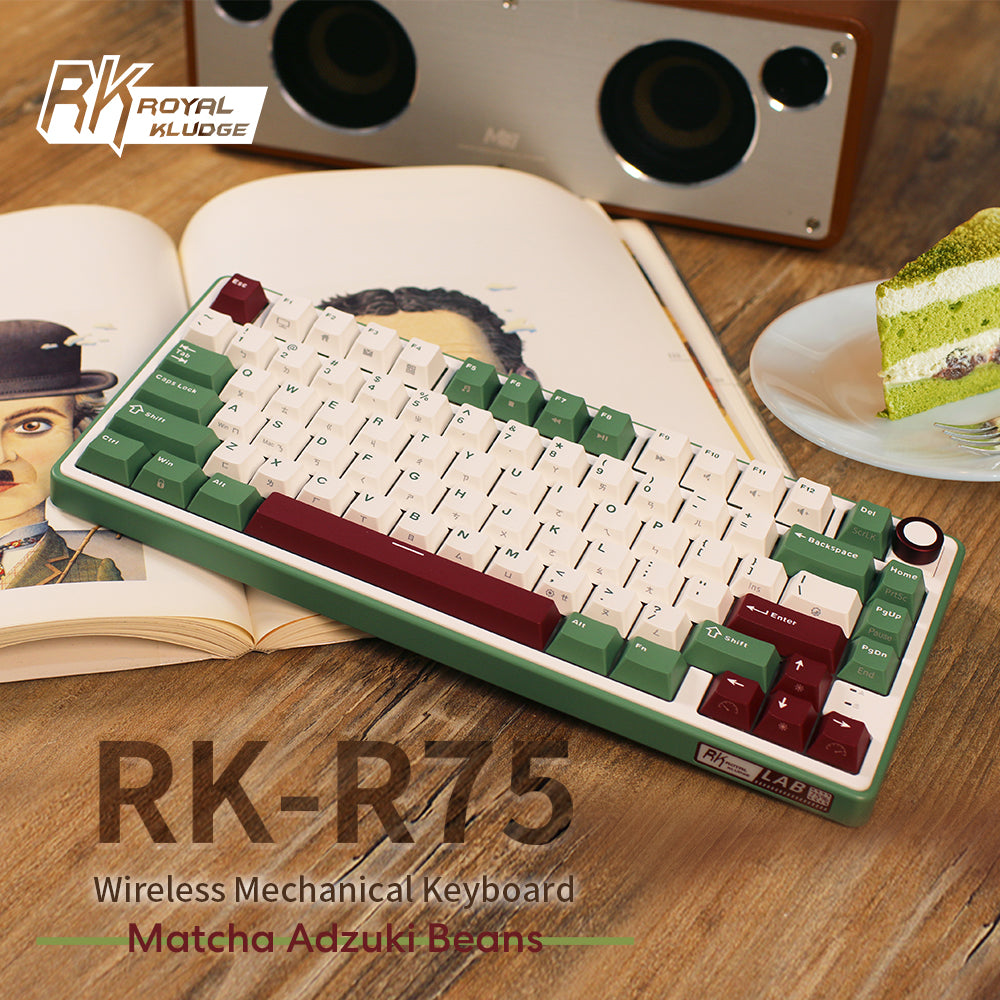 【RK】R75 抹茶紅豆配色 藍牙三模機械鍵盤 GASKET結構 雪皇軸 PBT鍵帽｜注音